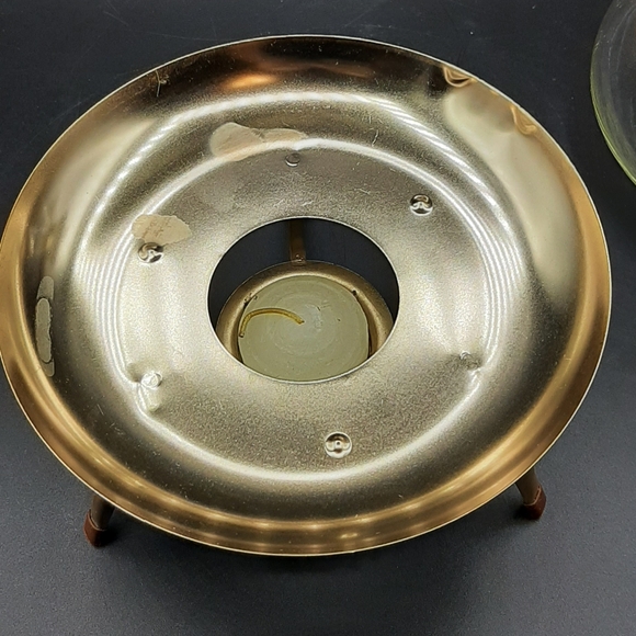 Vintage Inland Glass Atomic Glass Coffee Carafe With Lid & Candle Warmer Stand - Picture 7 of 8